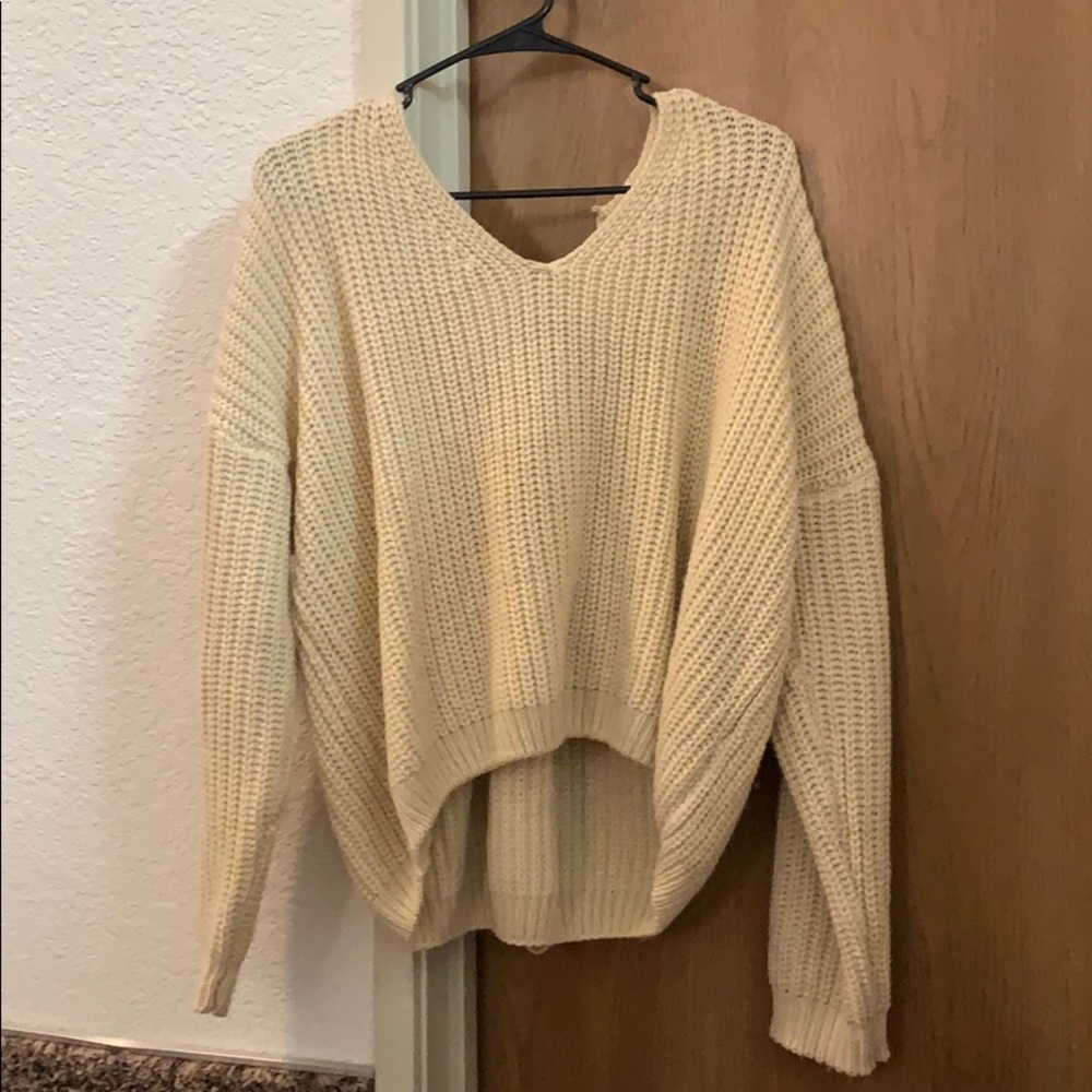 Windsor cream tie up sweater